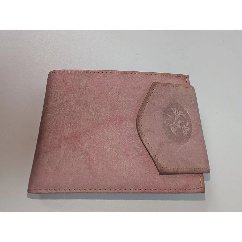 Buxton Pink Genuine Leather Wallet Bifold Organizer Coin Pocket ID Holder NIB